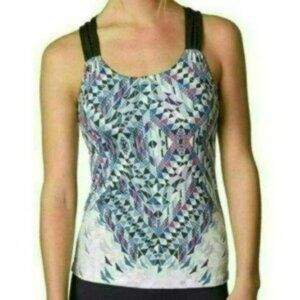Prana Phoebe Women's Small Purple Multicolor Crisscross Strap Support Tank Top